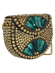 Jewel Mosaic Metal Clutch