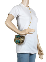 Jewel Mosaic Metal Clutch