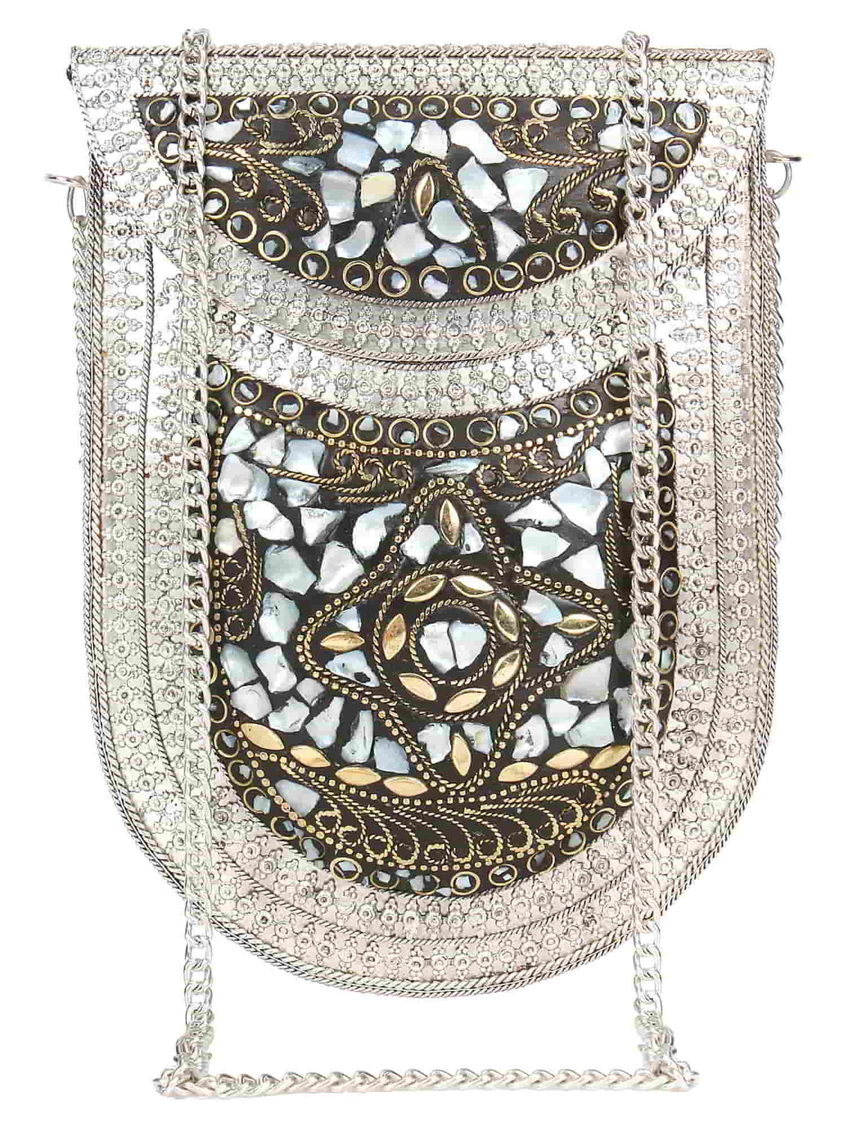 Jewel Mosaic Metal Clutch