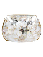 Marvelous Mosaic Metal Marble Clutch