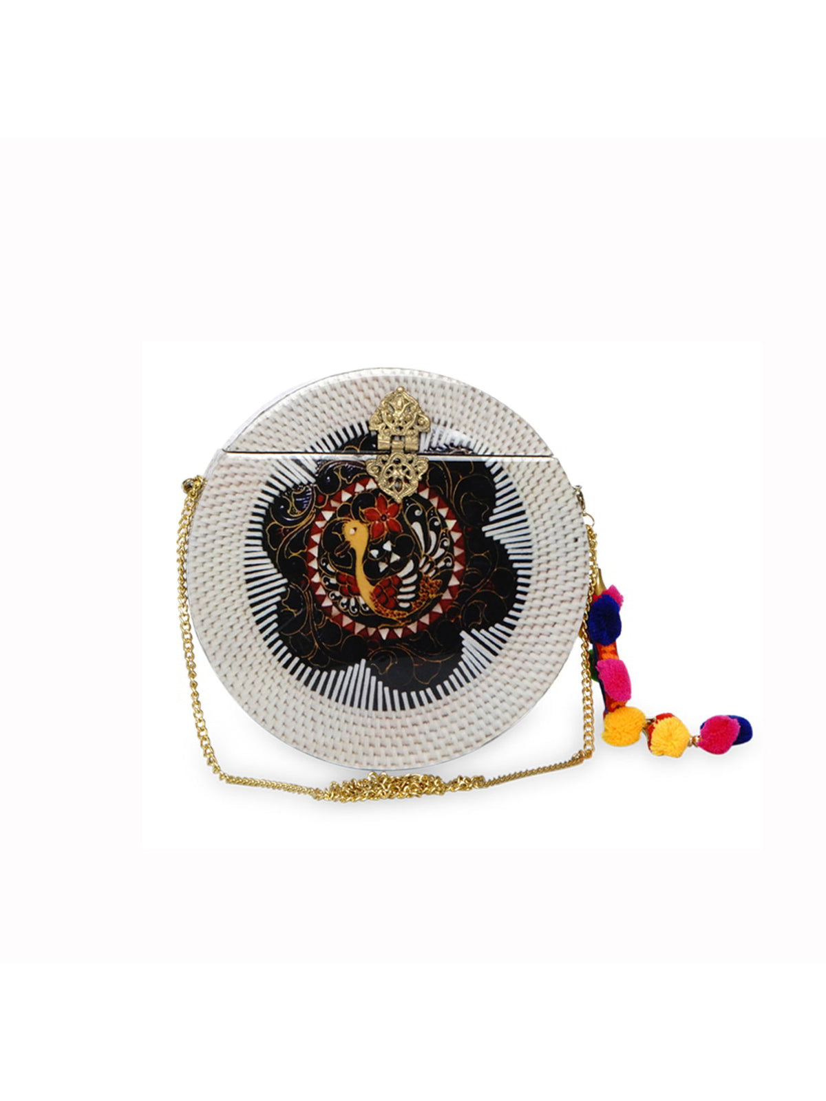 Gala Wooden Tasselled Clutch