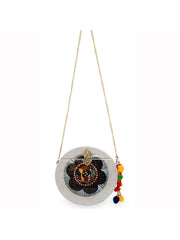 Gala Wooden Tasselled Clutch
