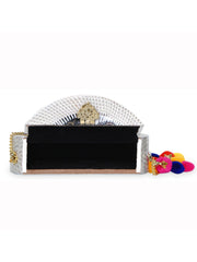 Gala Wooden Tasselled Clutch