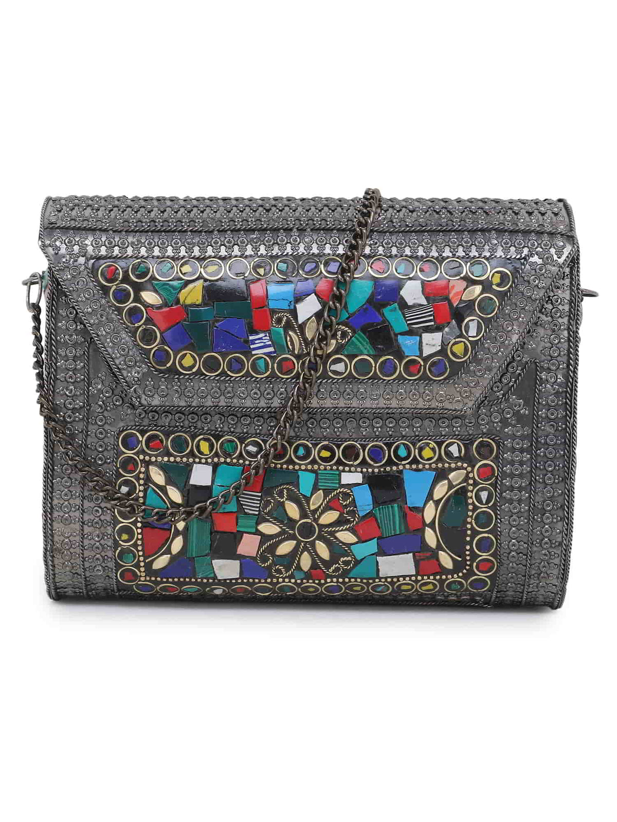 Hasp Mosaic Metal Clutch