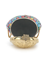 Cask Metal Mosaic Foldover Clutch