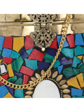 Cask Metal Mosaic Foldover Clutch