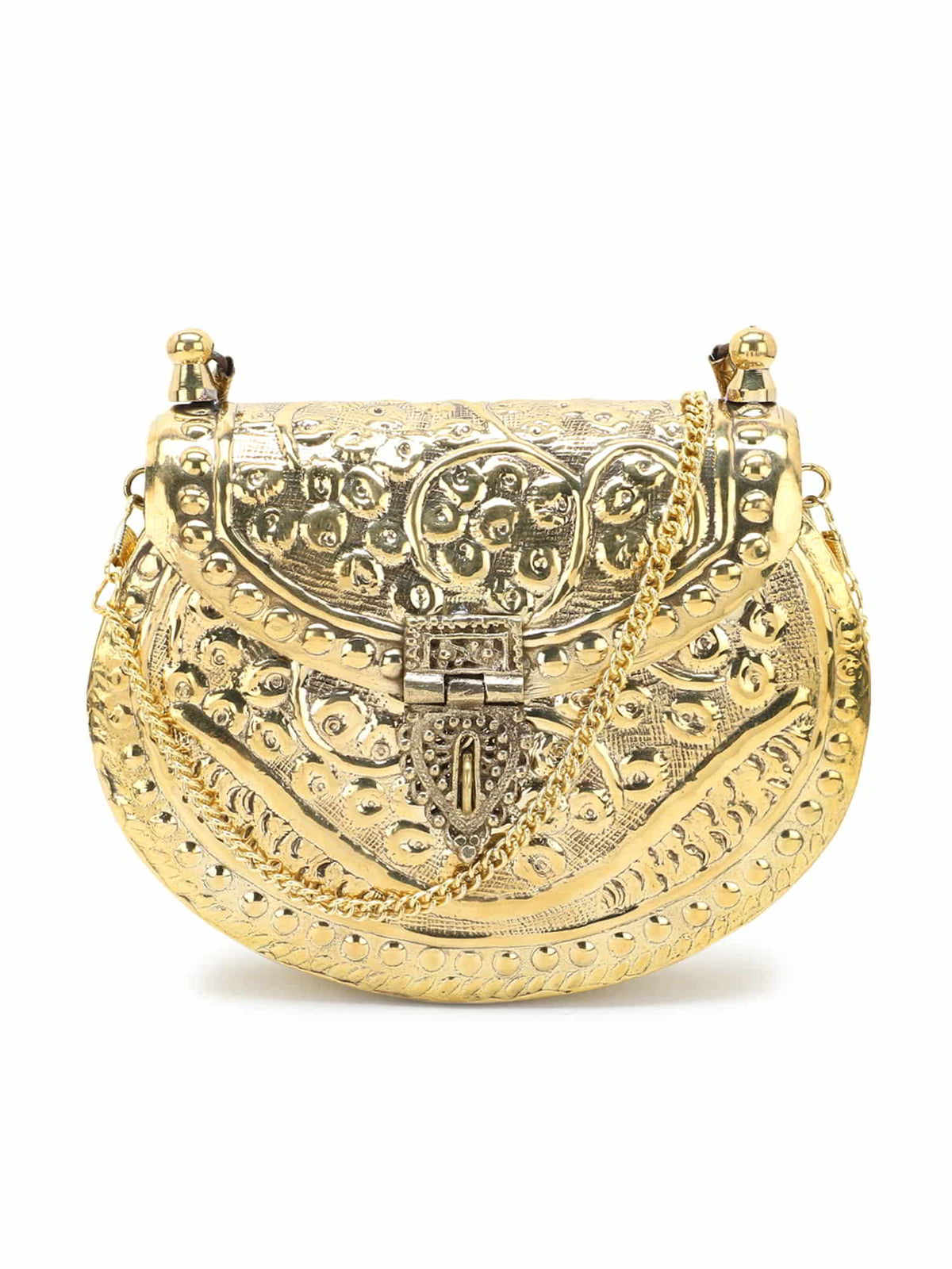 Brass Embossed Design Clutch