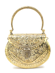 Brass Embossed Design Clutch