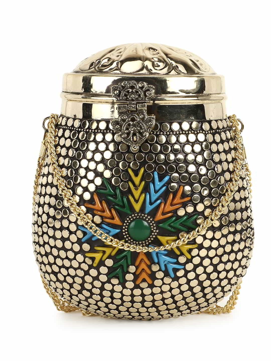 Cask Metal Floral Mosaic Clutch