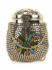 Cask Metal Floral Mosaic Clutch