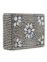 Mosaic Metal Floral Mosaic Clutch