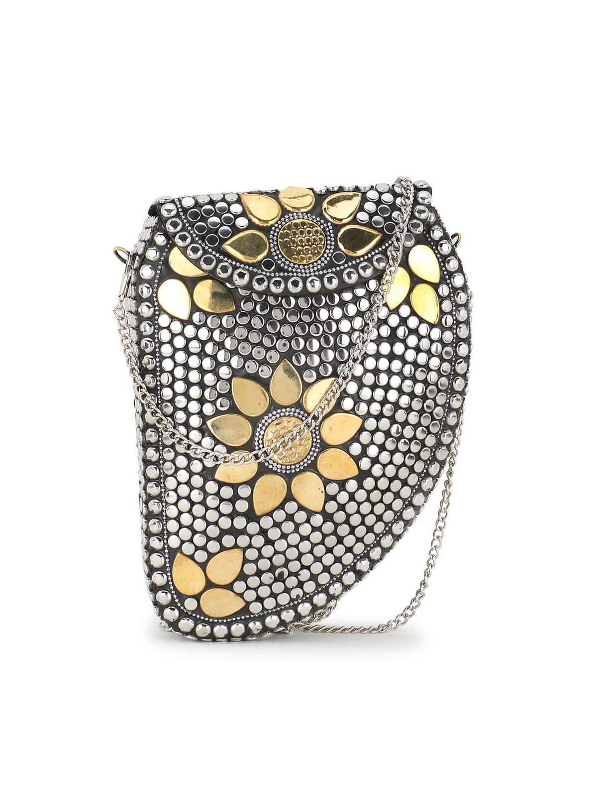 Cask Metal Embellished Clutch
