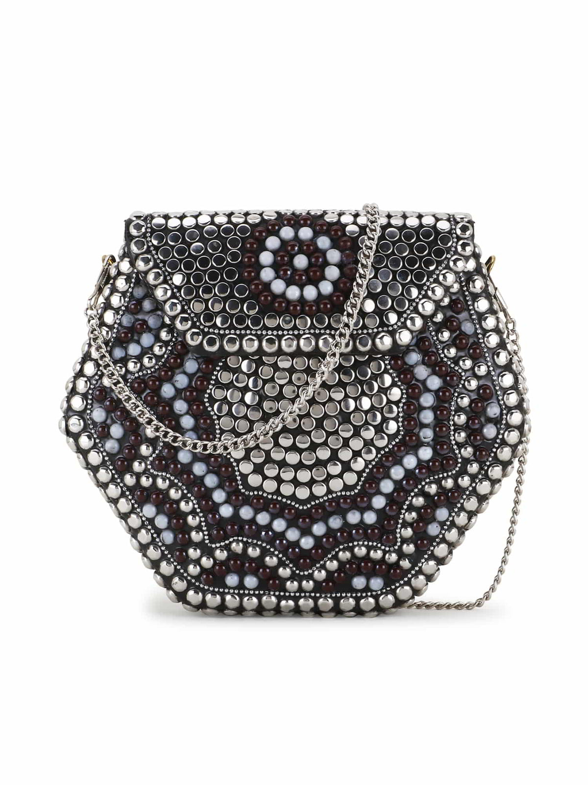 Mosaic Metal Embellished Clutch