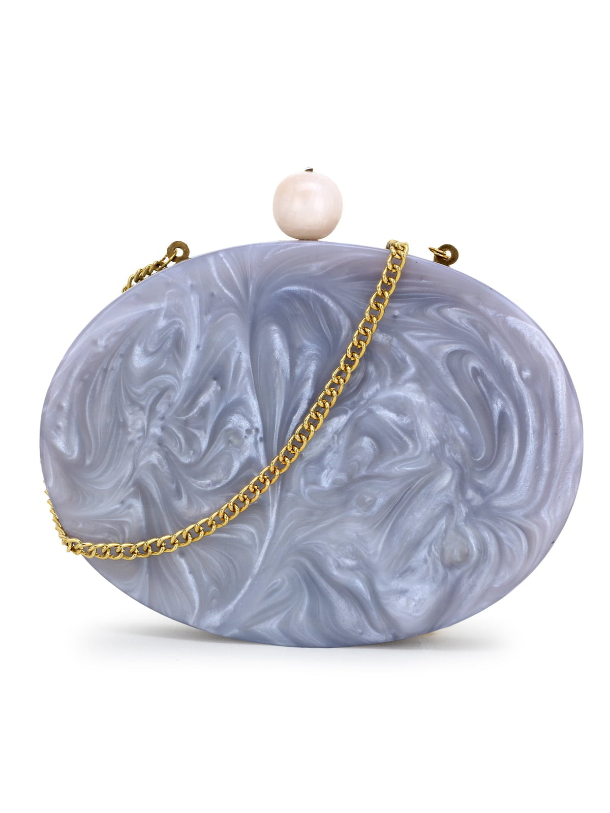 Marble Wood & Resin Box Clutch