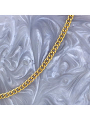 Marble Wood & Resin Box Clutch