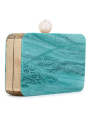 Marble Wood & Resin Box Clutch