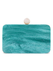 Marble Wood & Resin Box Clutch