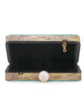 Marble Wood & Resin Box Clutch