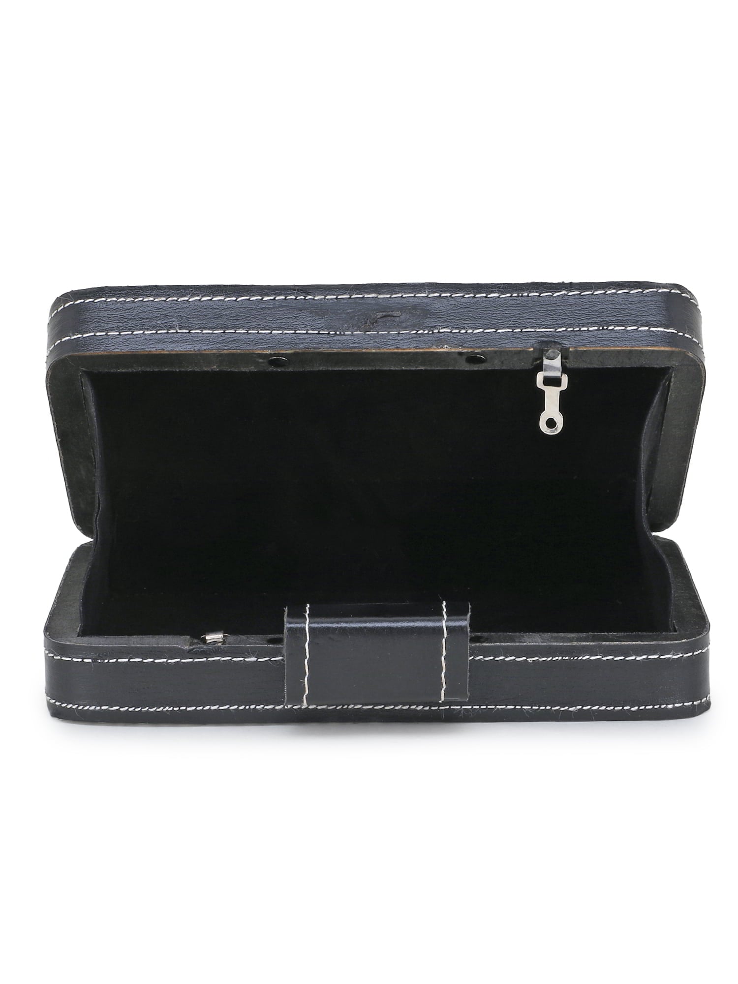 Marble Metal & Fabric Checked Box Clutch