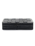 Marble Metal & Fabric Checked Box Clutch
