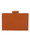 Tulle Fabric & Leatherette Colorblocked Box Clutch