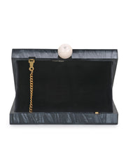 Marble Wooden & Resin Box Clutch