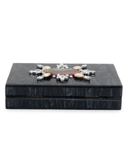 Marble Wooden & Resin Box Clutch