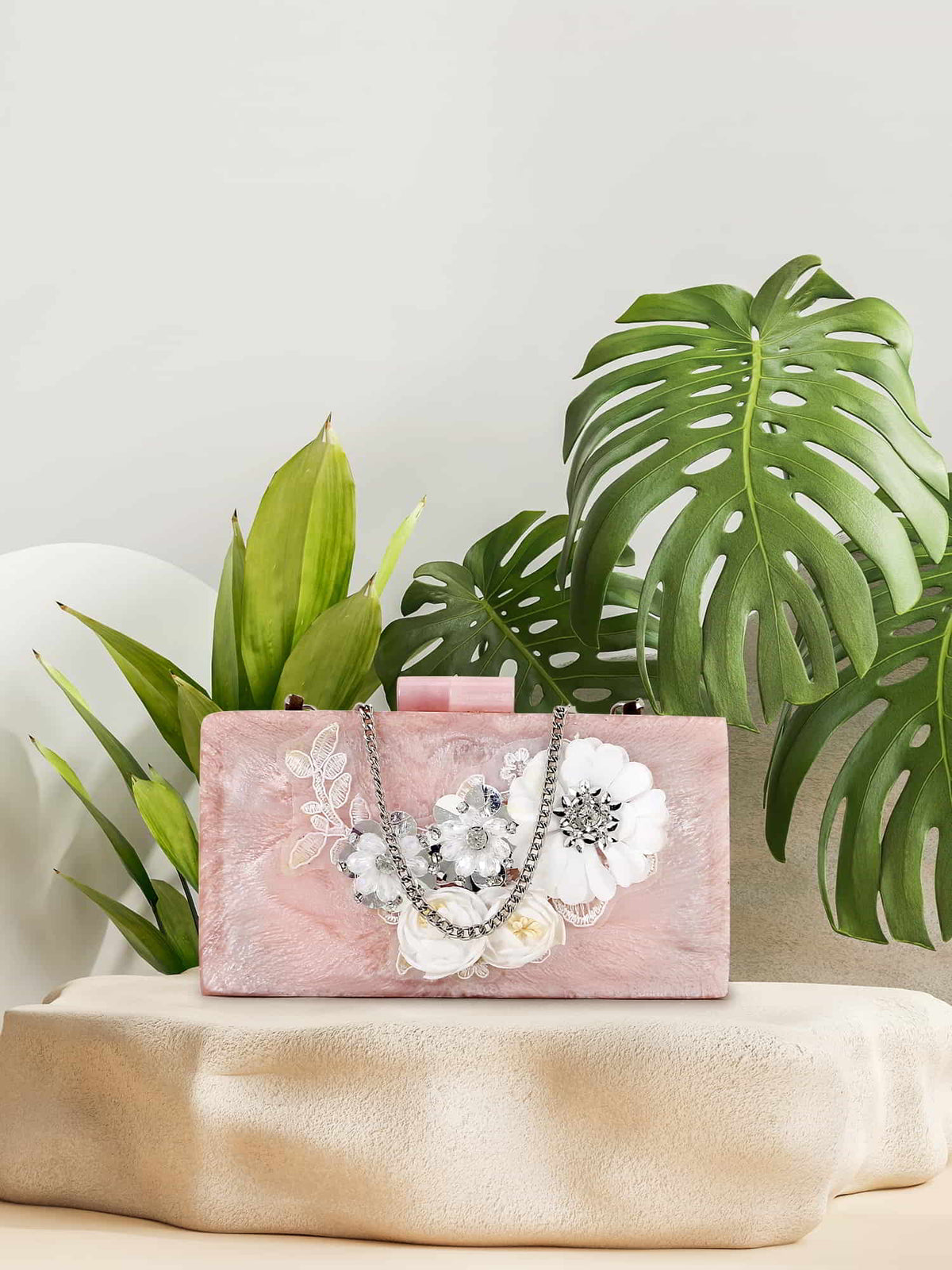 Sultana Floral Embellished Resin Clutch