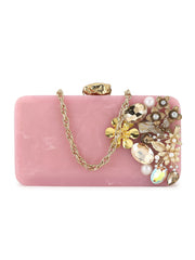 Sultana Floral Embellished Resin Clutch