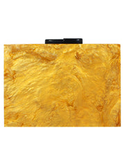 Pitch Textured Resin Clutch Mustard