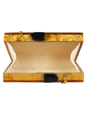 Pitch Textured Resin Clutch Mustard
