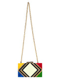 Balk Geometric Wooden Clutch Multi