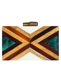 Balk Geometric Wooden Clutch Multi