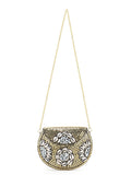 Mosaic Metal & Shells Embellished Clutch