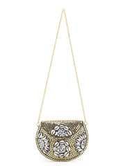 Mosaic Metal & Shells Embellished Clutch