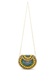 Mosaic Metal Clutch with Stone Work