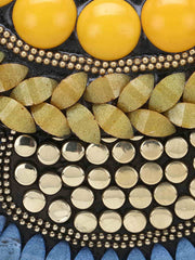 Mosaic Metal Clutch with Stone Work