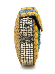 Mosaic Metal Clutch with Stone Work