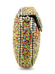 Mosaic Beaded Metal Clutch