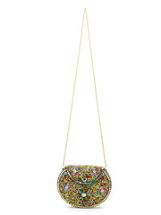 Mosaic Beaded Metal Clutch