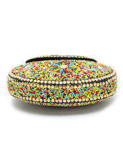 Mosaic Beaded Metal Clutch