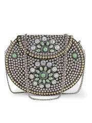 Mosaic Metal Floral Mosaic Clutch