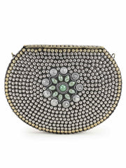Mosaic Metal Floral Mosaic Clutch