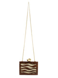 Balk Wooden Wave Moire Wooden Sequined Clutch