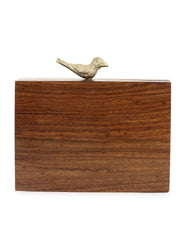 Balk Wooden Ethnic Motifs Wooden Sequined Clutch