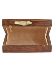 Balk Wooden Ethnic Motifs Wooden Sequined Clutch