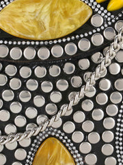 Mosaic Metal Embellished Clutch
