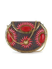 Mosaic Metal Embellished Clutch