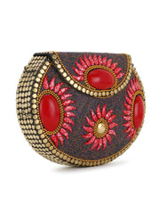 Mosaic Metal Embellished Clutch