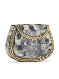 Mosaic Marble finish Embellished Resin & Metal Clutch